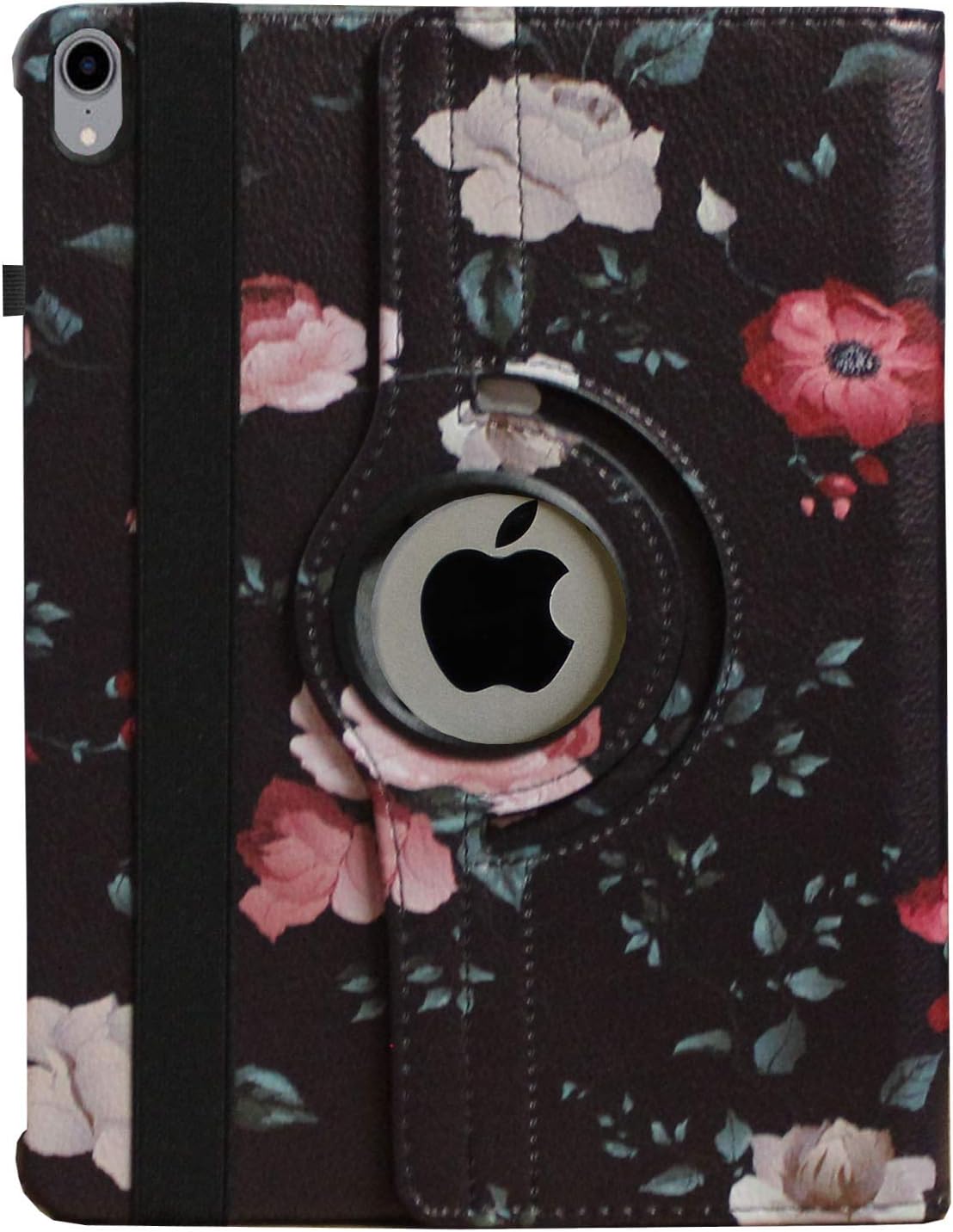 Case for iPad Air 3rd 10.5, Rotating Stand Smart Magnetic Auto Wake Up/Sleep Cover for 2019 iPad Air 10.5 - A2152 A2153 A2154 A2123 MUUJ2LL/A MUUQ2LL/A MV1G2LL/A MV152LL/A (Flower Black)