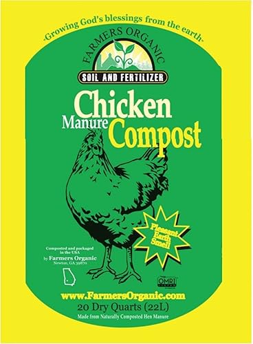 Suelo y fertilizante de abono de estiércol de pollo, 20 cuartos secos