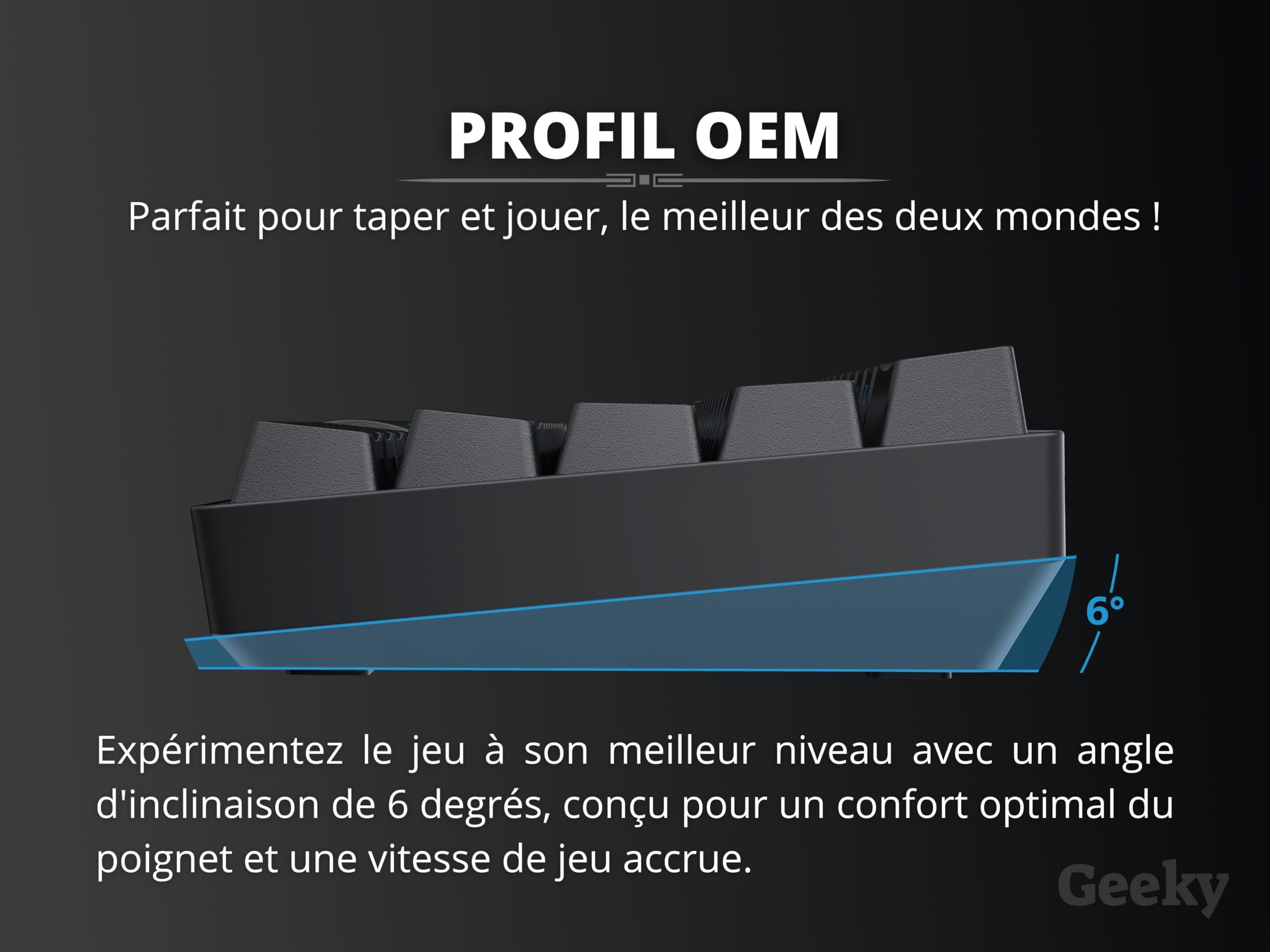 Geeky GK61 60% | Hot Swappable Clavier de Jeu Mécanique | 62 Touches Multicolores Rétroéclairées RGB LED pour Gaming PC/Mac | ISO FR AZERTY Clavier Français (Noir, Mechanical Speed Yellow)