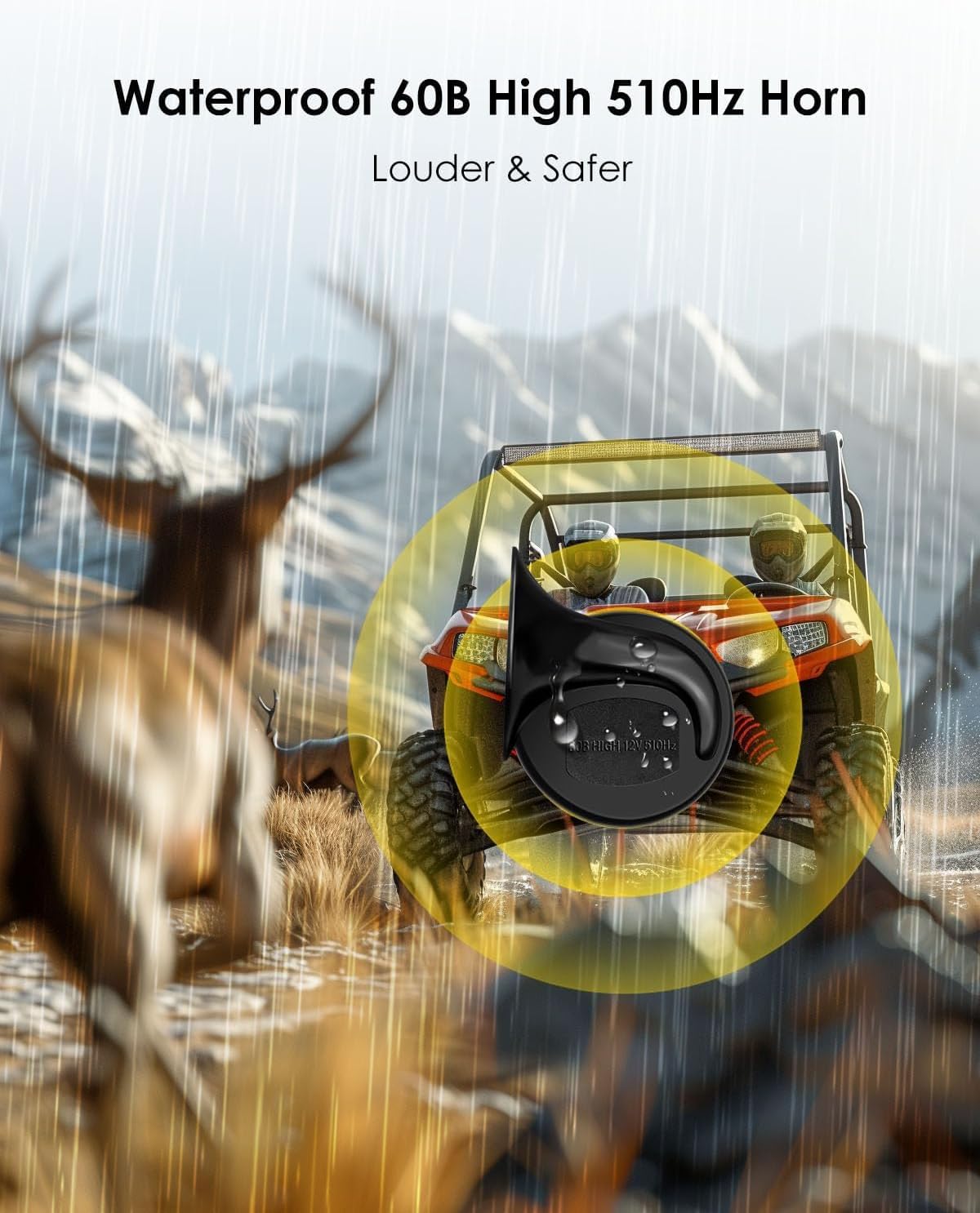 Pre-wired ATV UTV Turn Signal Kit, Universal Street Legal Kit with 60DB Horn & Toggle Switch, Side by Side Blinker Kit Fits for Polaris Arctic Cat Yamaha Kawasaki Can-Am Pioneer Golf Cart Dune Buggy