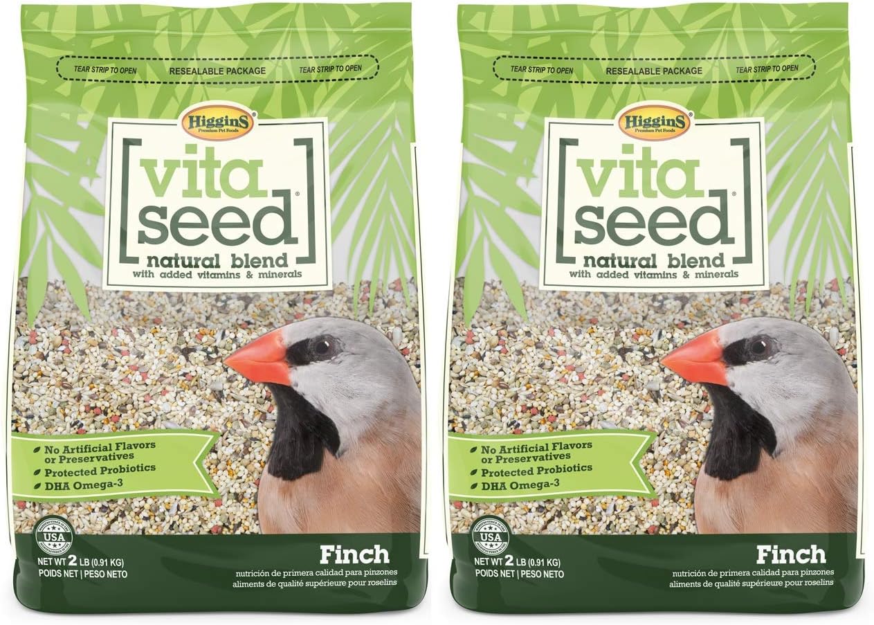 Higgins 2 Pack of Vita Seed Natural Blend Finch Food, 2 Pounds Each
