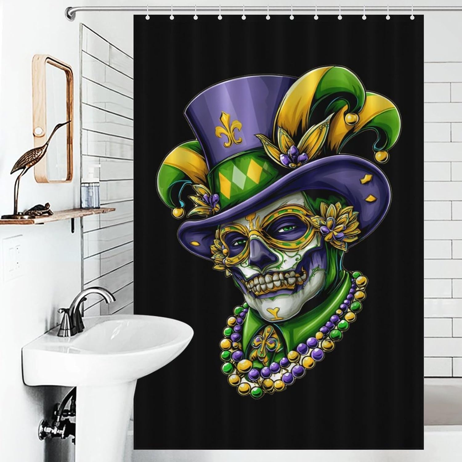 Mardi and Gras Delis Shower Curtain 46.85x70.87Inch（119x180cm） Polyester Bath Curtain Shower Curtains Printed Decorative
