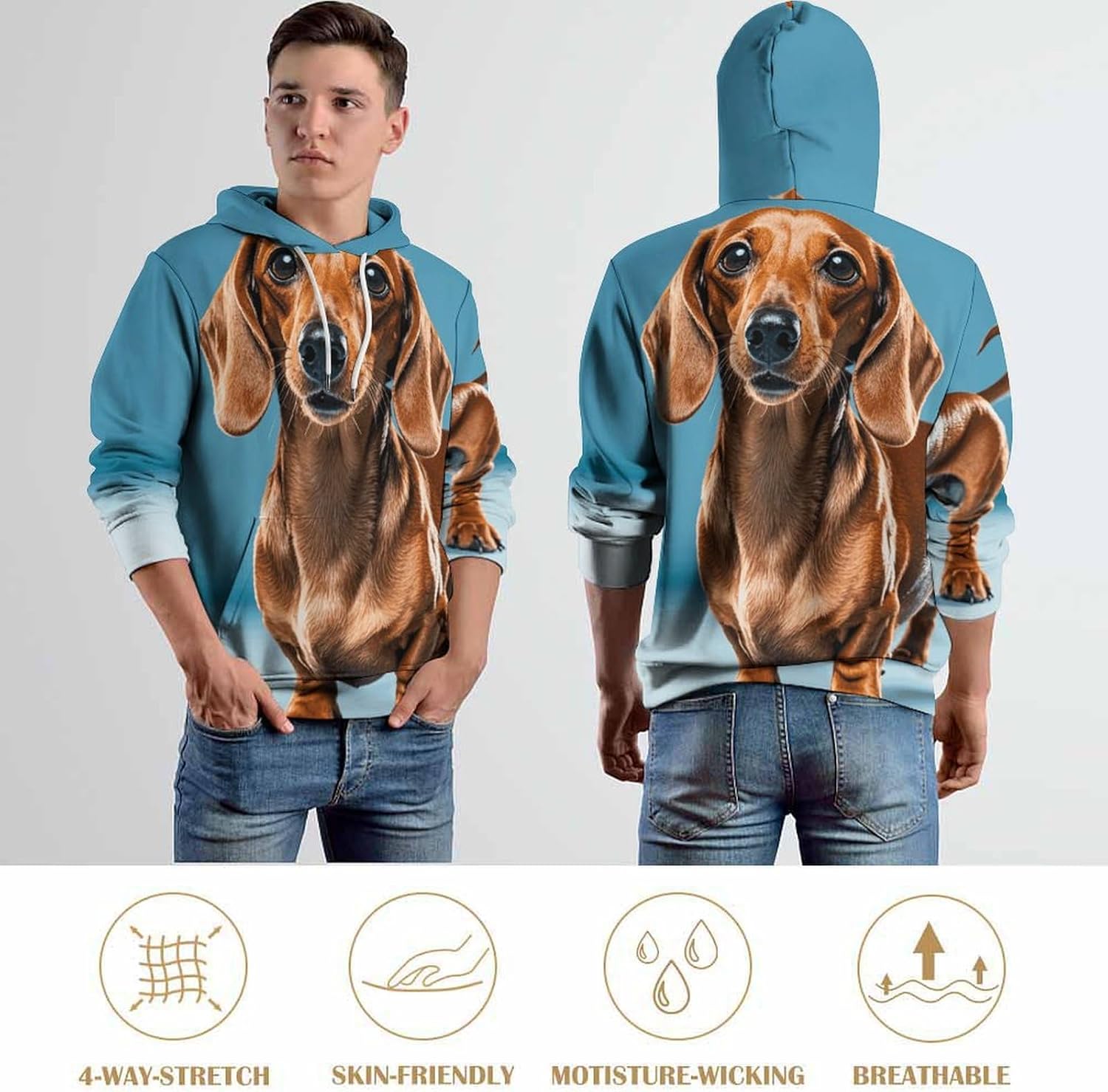 Oversize Hoodies For Men Dachshund Weiner Pet Dog Women Sweatshirts Fashion Pullover Hoodies