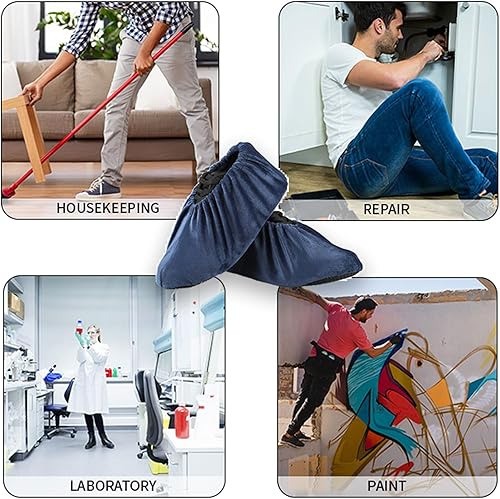 Miniatura 8 de VIJAY SENO 6 pares de fundas reutilizables antideslizantes para zapatos, suaves, lavables, gruesas, de seguridad, para el hogar, oficina,