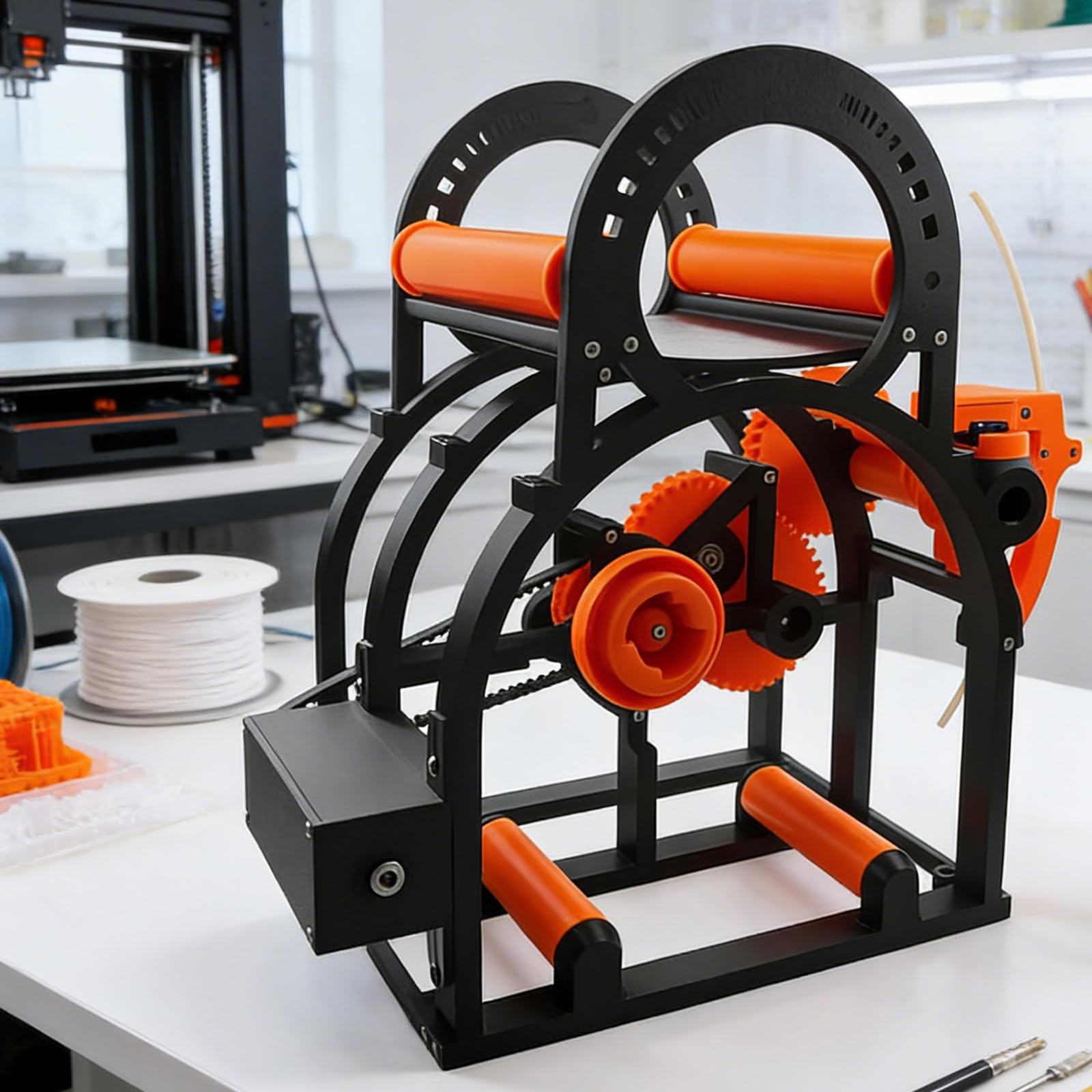 Elektryczny nawijacz szpuli filamentu 3D, szpule 20 cm, bez plątania, wygodny uchwyt dla entuzjastów druku 3D, niezbędne narzędzie do bezproblemowego drukowania