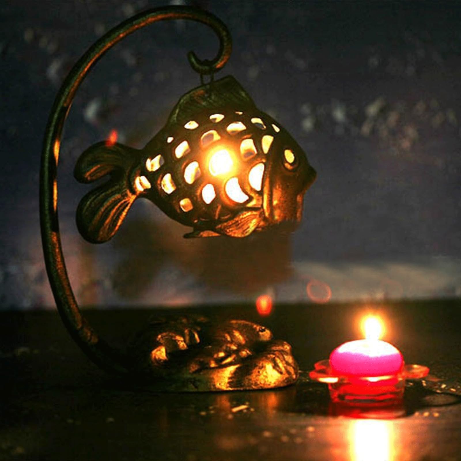 Amazon.co.jp: キャンドルスティックホルダー 装飾 魚キャンドル