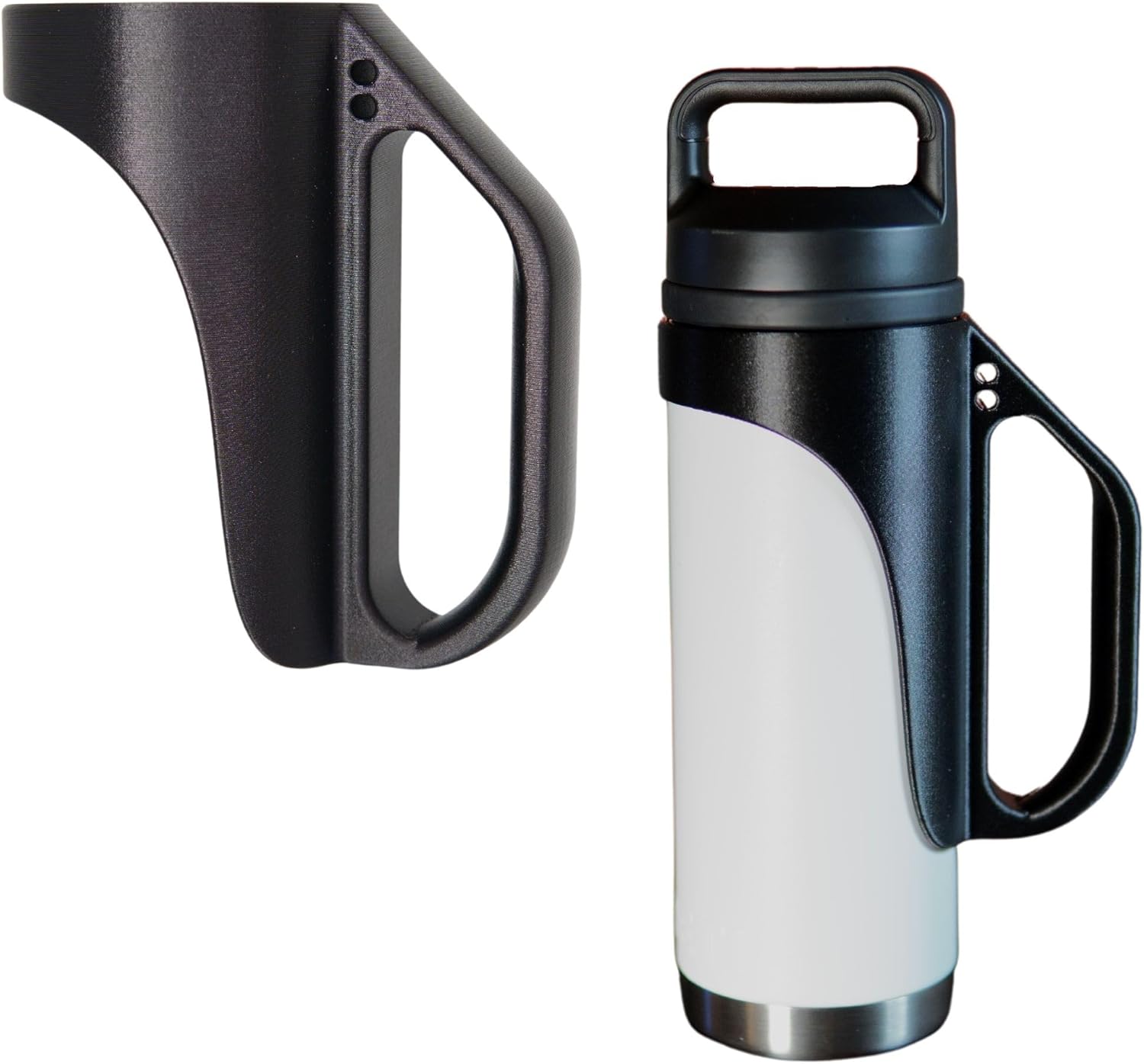 3D Printed Handle for Charcoal Grey YETI Rambler Water Bottles 46oz (Handle Only) (46oz-C, Black)