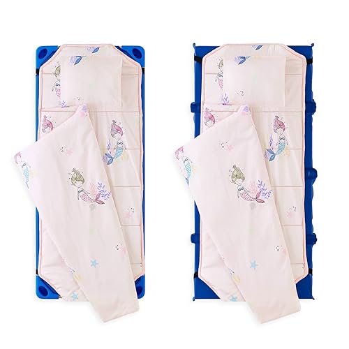 Miniatura 8 de Wake In Cloud - Tapete para siesta con almohada para niños y niñas, apto para cuna de guardería preescolar con correas elásticas en las esquinas,