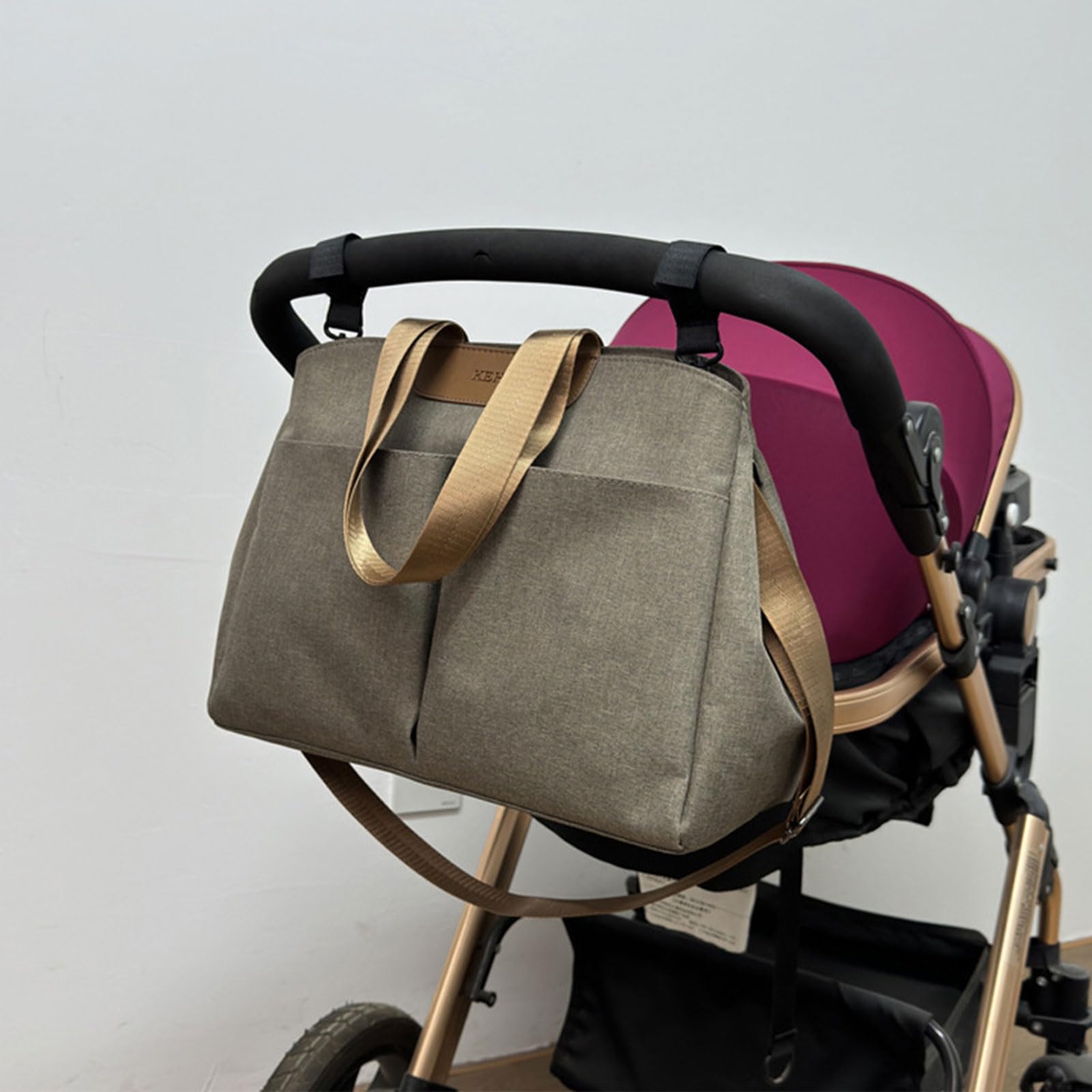 Borsa fasciatoio da appendere per passeggino, borsa a tracolla, grande capacità, con fasciatoio e borsa fasciatoio