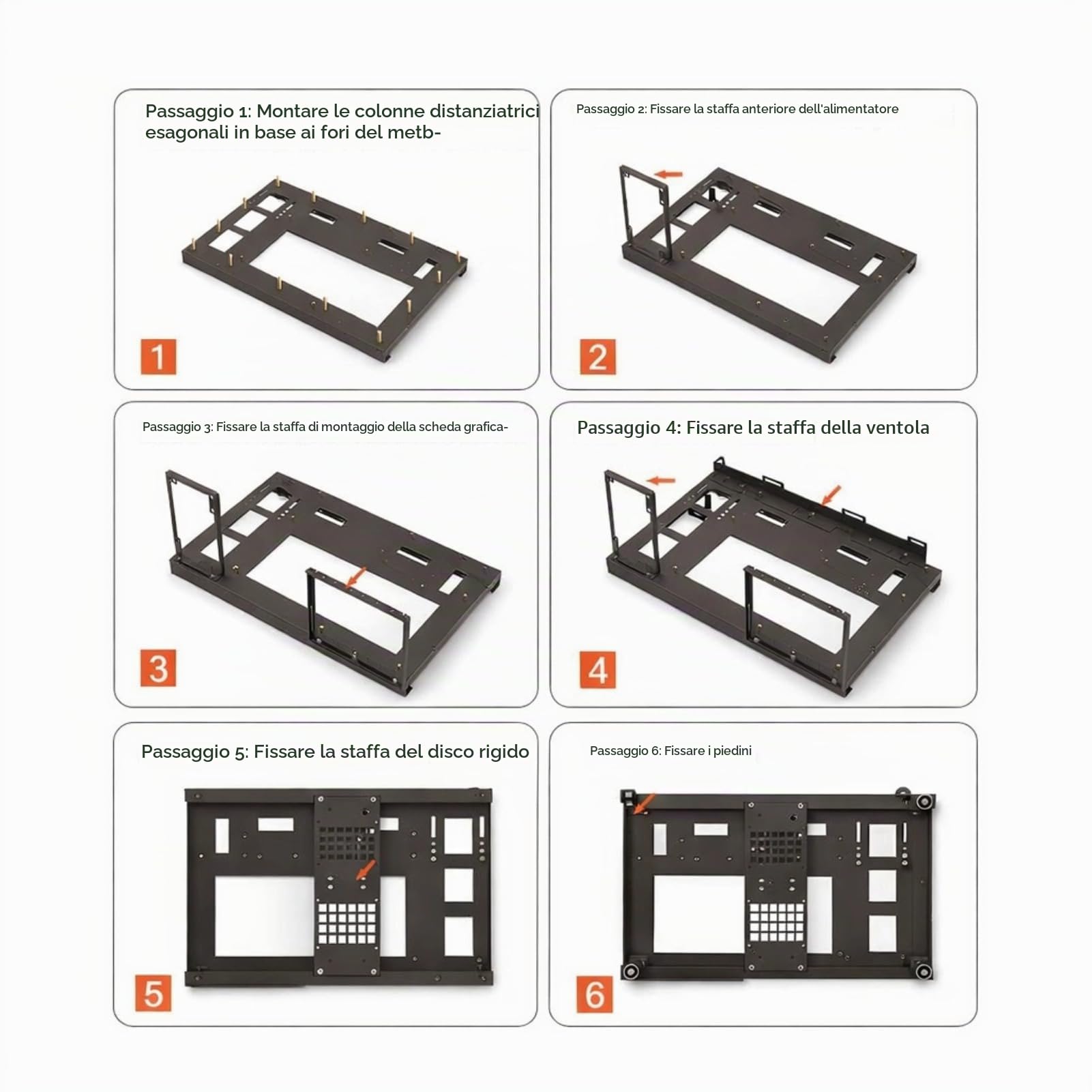Rack per Case per Computer da Gioco Fai-da-Te, Potente Rack per Case Aperto per Computer in Lamiera D'acciaio, Rack per Scheda Madre Aperta ATX per Computer, Scheda Madre ATX M