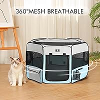 Vista 4 de X-ZONE PET jaula plegable portátil para mascotas, perros, gatos, corralito, de tela oxford 600D prémium, cremallera superior extraíble, uso