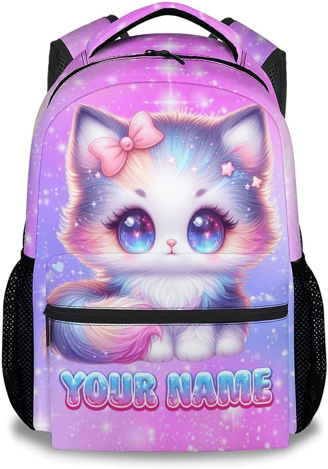 Kids' Backpacks - Personalized Cat Backpacks with Name - Toddler Bookbag for Girls - Custom Gifts for Daughter - Durable School Bag for Kindergarten/Preschool/Elementary(17 Inch)