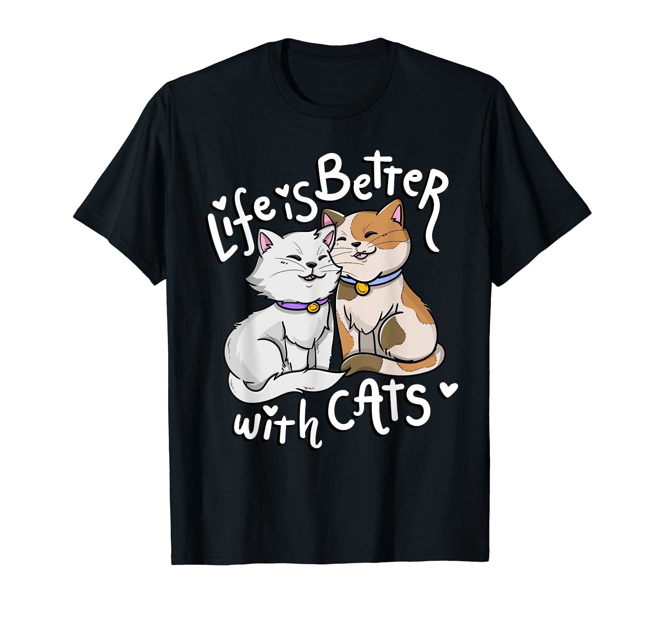 Living With Cats Cat Lover GiftValentine's Cat Lover Life Is Better With Cats mother's day T-ShirtOEKO-TEX STANDARD 100