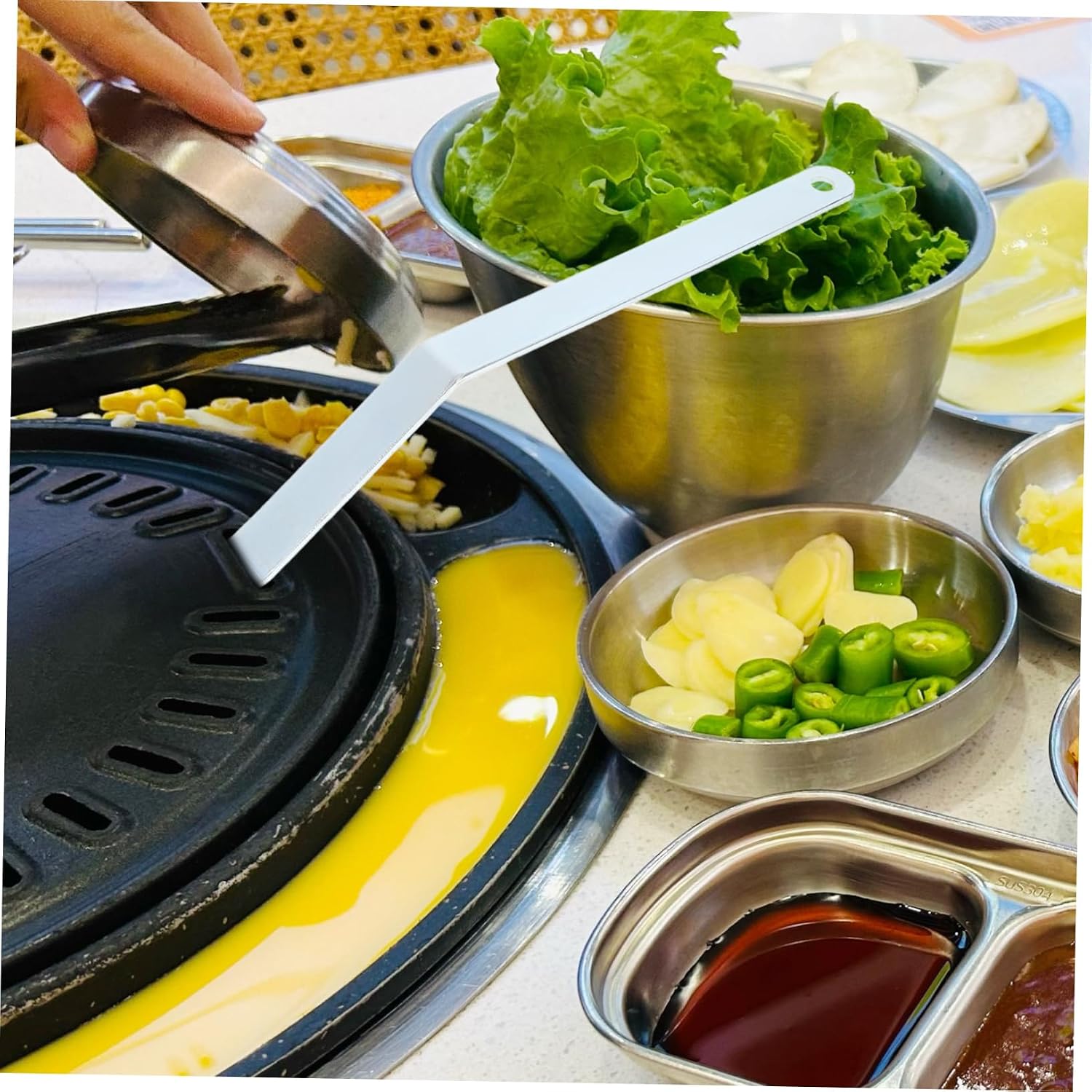 VICASKY Xmas Grill Grate Lifter Stainless Steel, Portable Ergonomic Gripper
