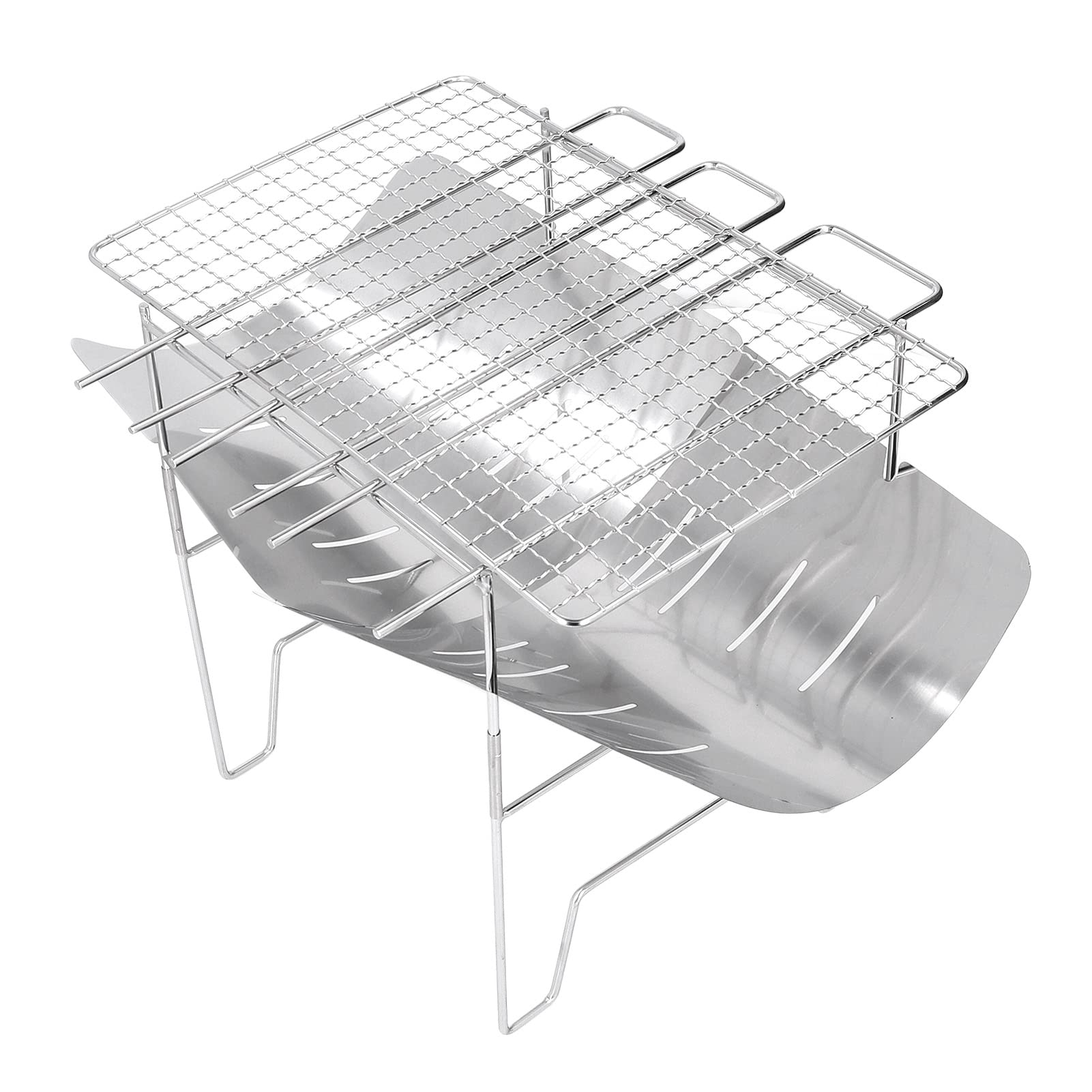 Grille de barbecue pour jardin en inox avec 16 trous pour vos repas en famille