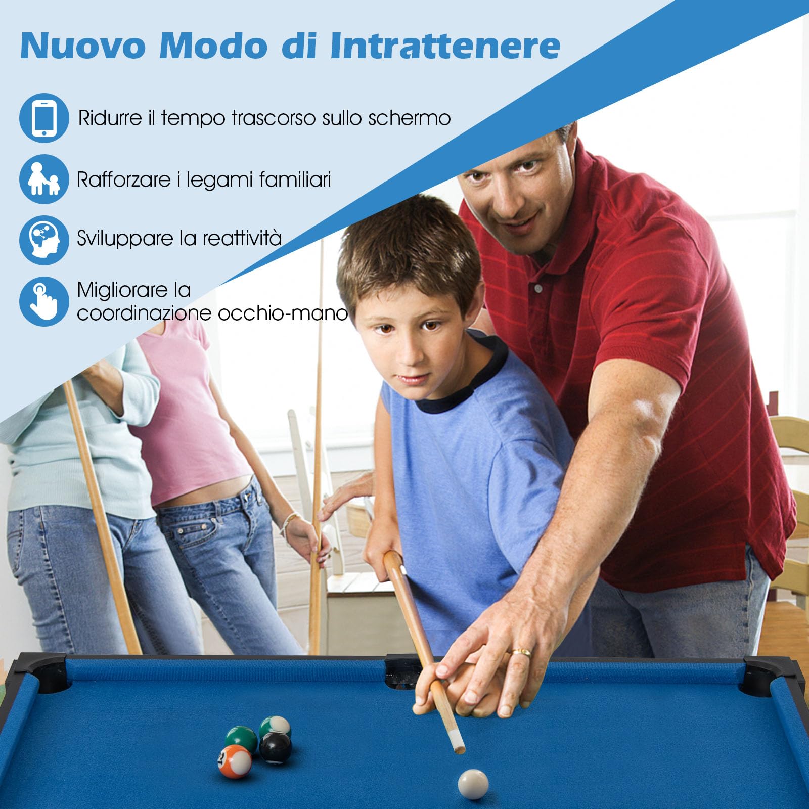 COSTWAY 6 in 1 Tavolo da Gioco, Set Multi-Gioco con Basket Biliardo Ping Pong Hockey Shuffleboard Bowling, Tavolo da Gioco Salvaspazio per Feste Sala Giochi Soggiorno