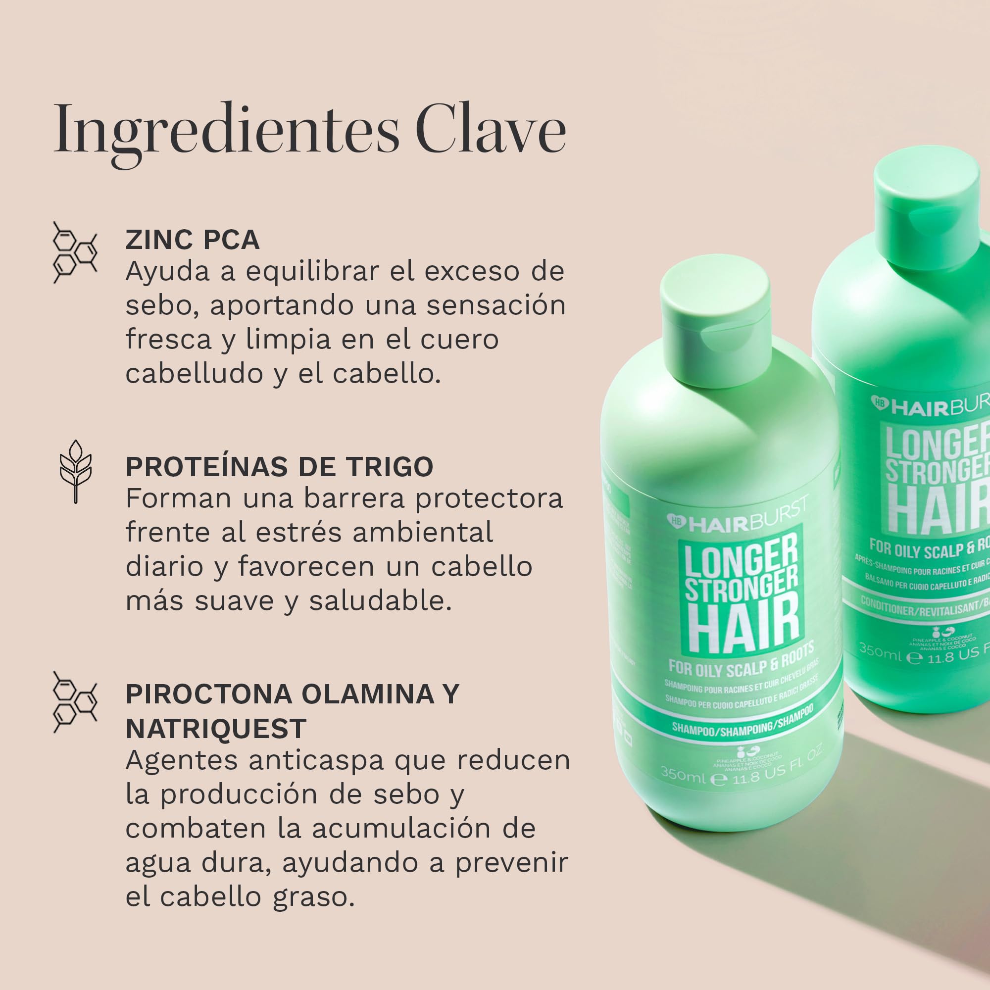 HAIR BURST Champú y Acondicionador para Cabello Graso — Limpieza Profunda, Aroma Tropical - Estimula Crecimiento, Reduce Pérdida - Sin SLS, Siliconas, Parabenos