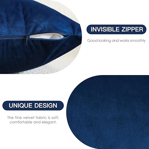 Miniatura 7 de OTOSTAR Paquete de 2 fundas de almohada decorativas de terciopelo suave de 18 x 18 pulgadas, fundas de cojín cuadradas sólidas para decoración del