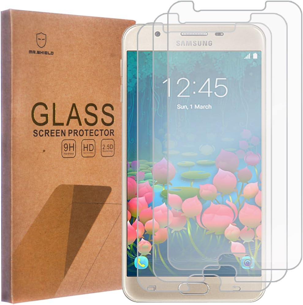 Mr.Shield [3-PACK] Designed For Samsung Galaxy J7 Prime (2017) [Tempered Glass] Screen Protector [Japan Glass With 9H Hardness] with Lifetime Replacement