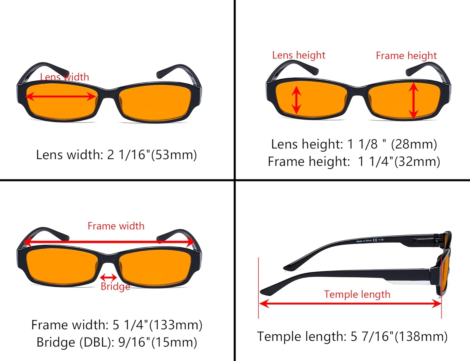 Eyekepper 4-pack Reading Glasses Blue Light Blocking for Women Orange Tinted +1.50 - Image 4
