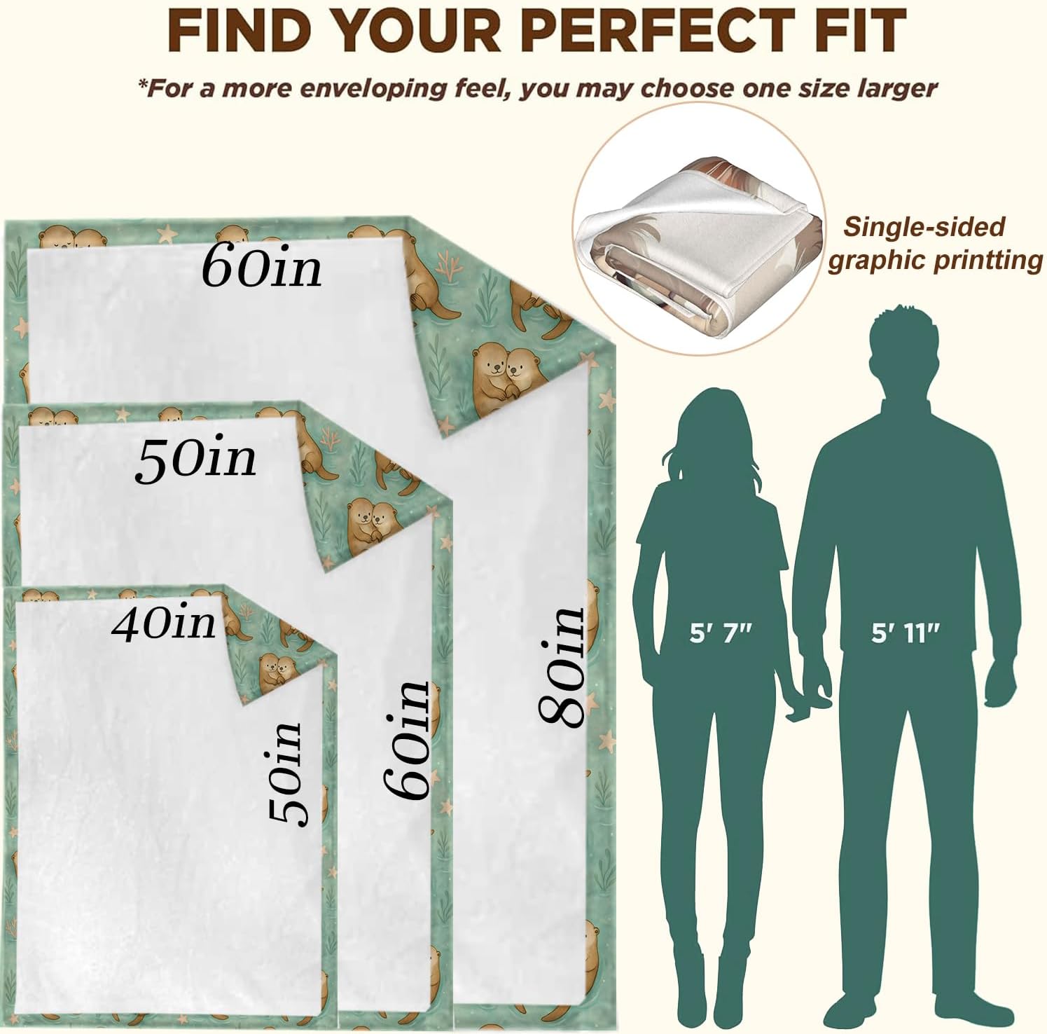 Otter Gifts, Otters Starfish and Coral Blanket for Girls Kids Women, Cozy Warm Flannel Throw Blankets for Bedroom, Travel, Couch, Home Decor, 50x60 in - Image 3