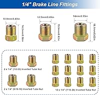 Vista 3 de weideer Kit de tubería de línea de freno de 25 pies y 1/4 pulgadas, bobina de tubería de freno de aleación flexible recubierta de zinc con 16