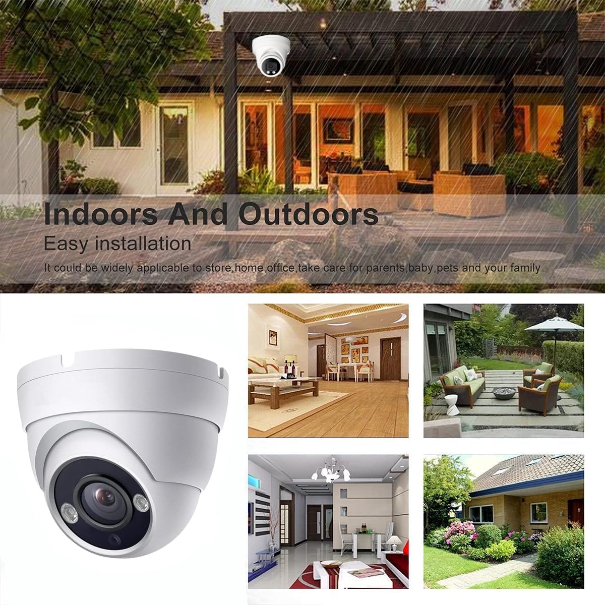 Real HD 4K 8MP Lite Dome TVI CVI AHD Analog 4 in 1 CCTV Security Camera, 65ft IR Night Vision, 2.8mm 100° Wide Viewing Angle, Outdoor, Full Metal Housing, ONLY Compatible with 8MP DVR