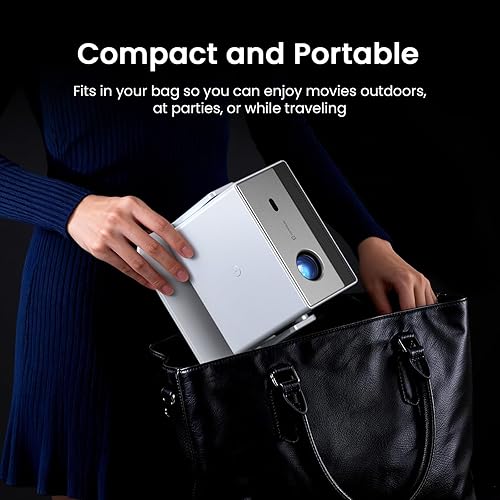 Miniatura 8 de Mini proyector inteligente, proyector portátil 1500 ANSI con WiFi y Bluetooth, HAPPRUN 4K Full HD Home Theater con soporte de 270°, sonido Dolby,