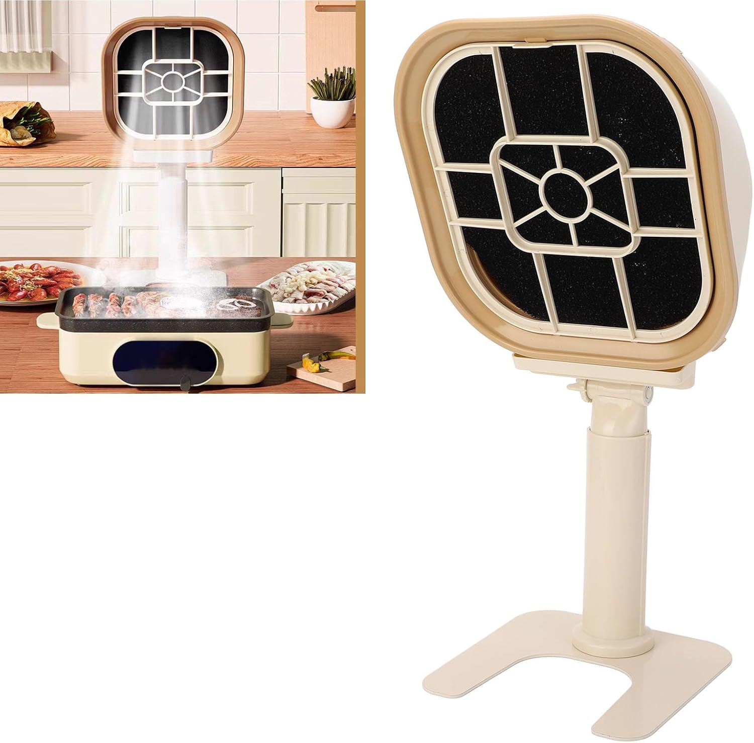 Portable Desktop Range Hood Adjustable Height Kitchen Exhaust Fan 3300RPM Low Noise USB Power Supply Indoor BBQ Hot Pot