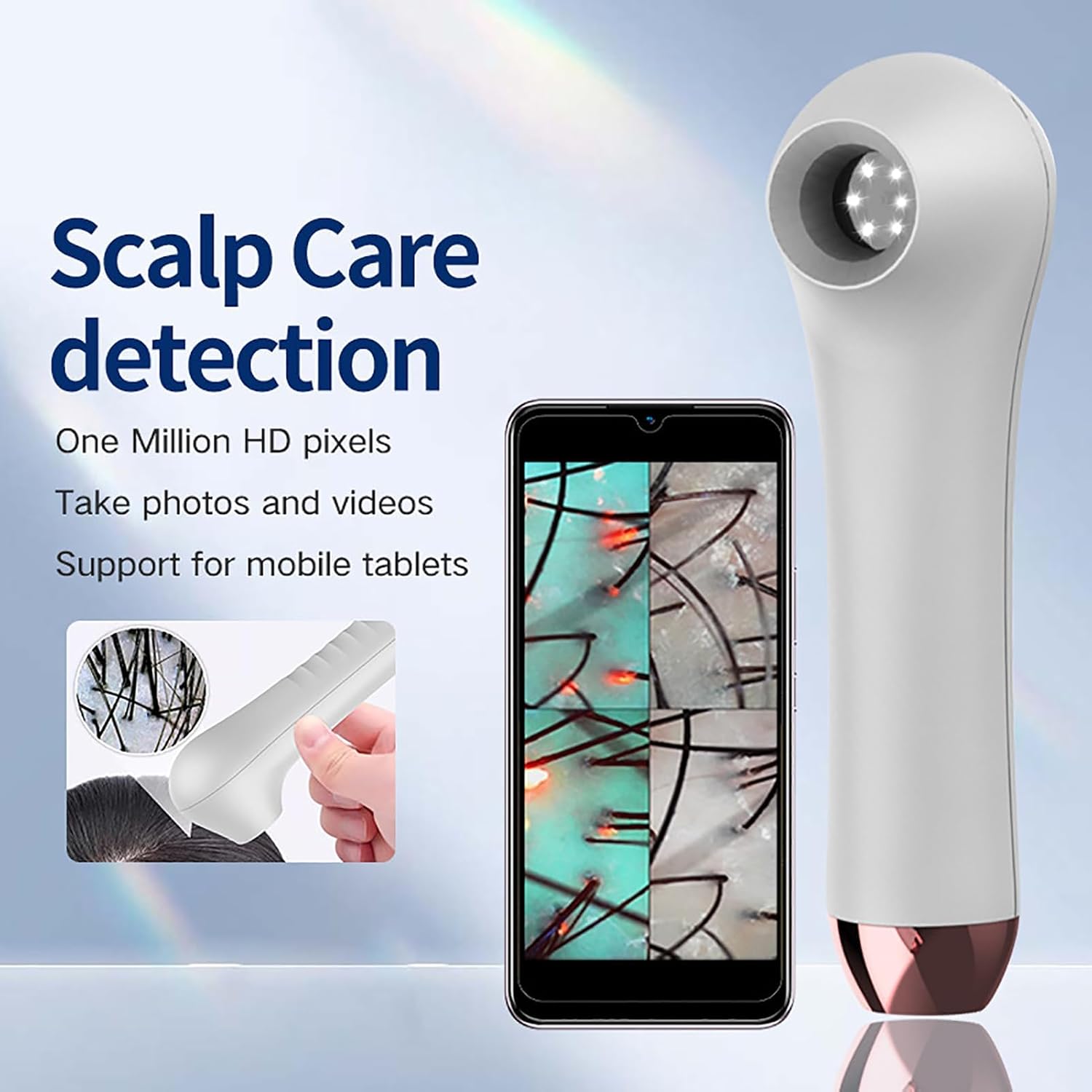 Handheld Scalp Hair Detector,Scalp & Skin Analyzer Camera