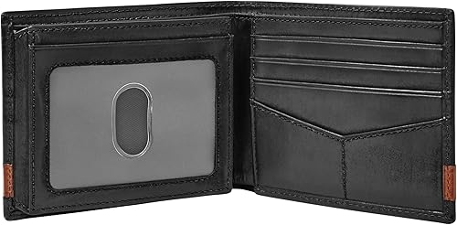 Miniatura 2 de Fossil Billetera plegable de cuero para hombre con ventana abatible para identificación