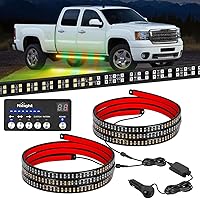 Vista 15 de Nilight 2 tiras de luces estroboscópicas de rejilla de camión de 24 pulgadas, 384 luces LED de emergencia, color ámbar, flexible, intermitente