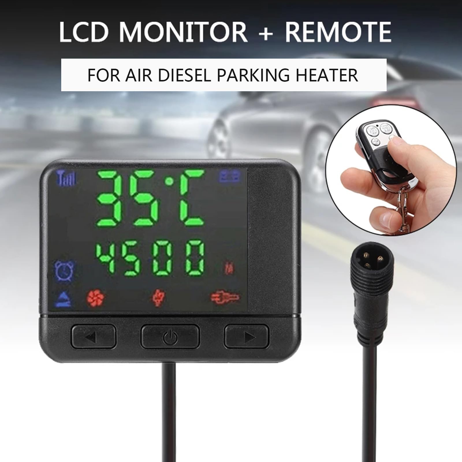Écran LCD 12V/24V Avec Télécommande Pour Chauffage Auxiliaire Diesel Voiture Camion