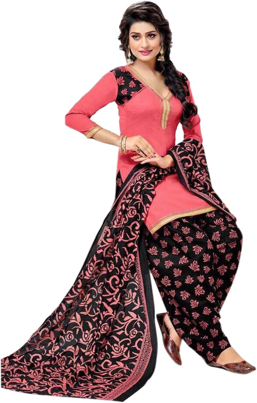 Gorgeous and Fashion Attire Pink Unstitched Cotton 102 Pattiyala/Salwar/Chudidar Dress Material