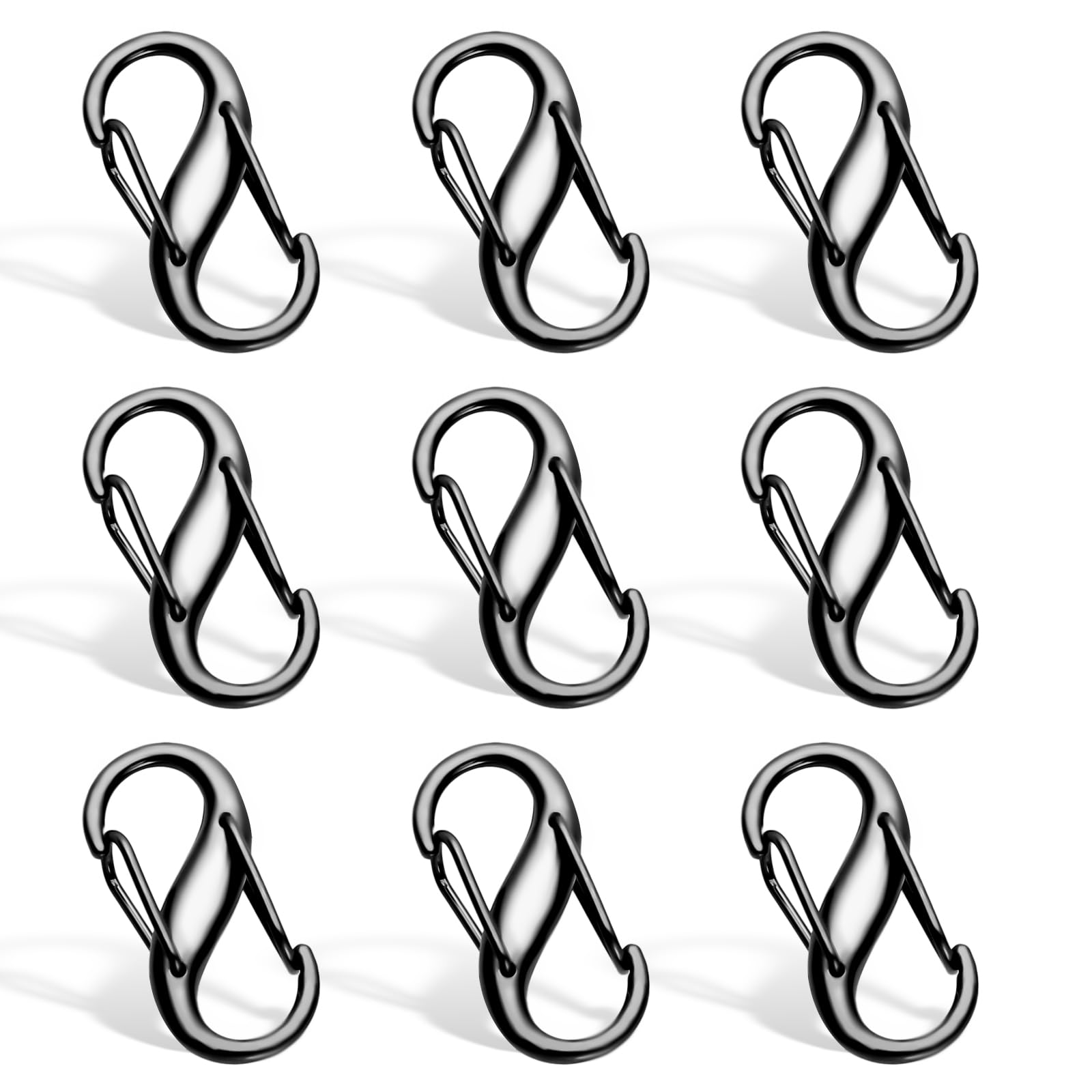 Zipper Lock Clips, 9 PCS Alloy Double Opening Theft Deterrent Zipper Pull Replacement, Broken Zipper Fix Repair Slider Backpack Carabiner Clip
