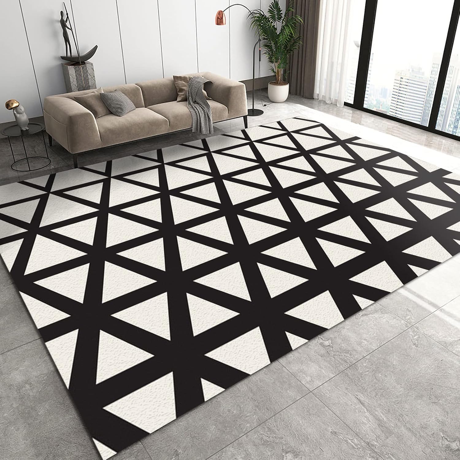Tapis de cuisine 3D rectangulaire et grand tapis pour salon antidérapant