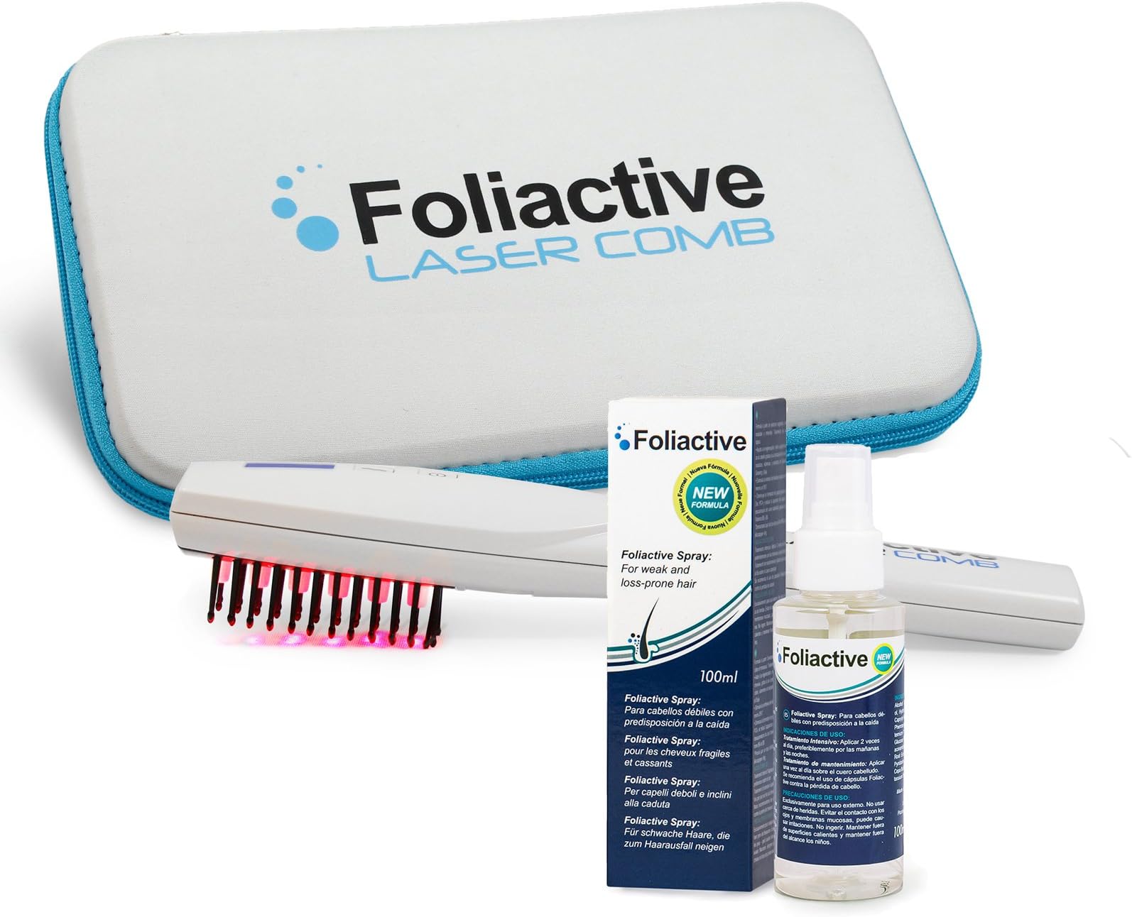Foliactive Laser + Foliactive Spray: Laser comb and spray to stop hair loss