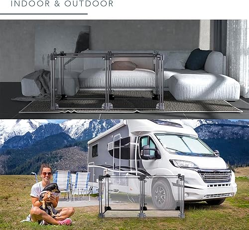 Miniatura 7 de Front Row Corralito Plegable para Perros Corralito Duradero y Portátil para Cachorros para Ejercicio, Descanso y Juego Paneles de Valla