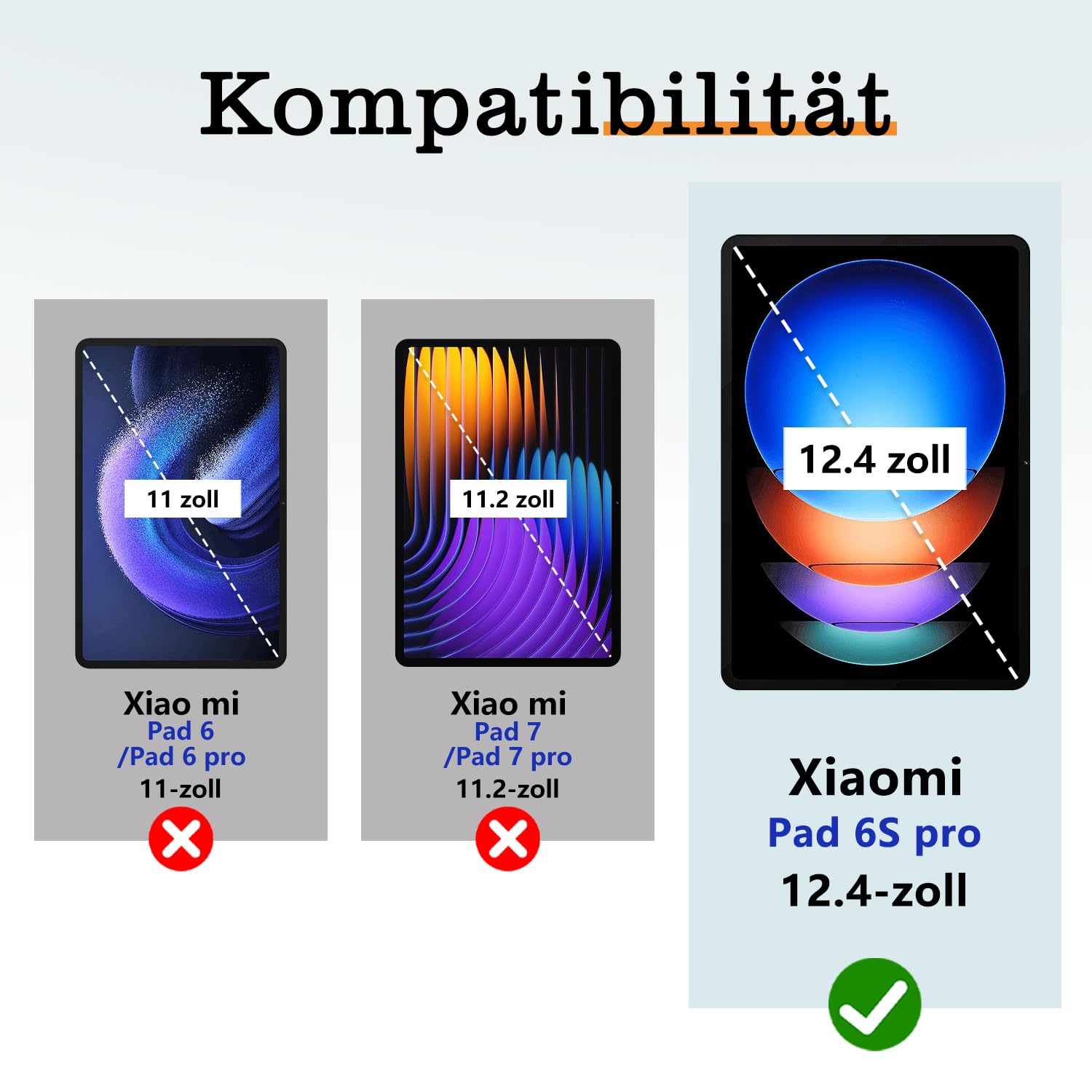 ROISKIN Hülle für Xiaomi Pad 6s Pro 12,4 Zoll 2024 mit Displayschutz & Schultergurt & Stifthalter,Heavy Duty Stoßfeste Xiaomi Pad 6S Pro Hülle,360 Drehbarer Ständer für Kinder,Marineblau