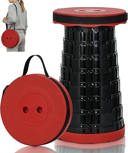 Miniatura 13 de Taburete plegable mejorado, taburetes plegables portátiles, asiento retráctil o reposapiés, taburete plegable para acampar al aire libre, mochila de