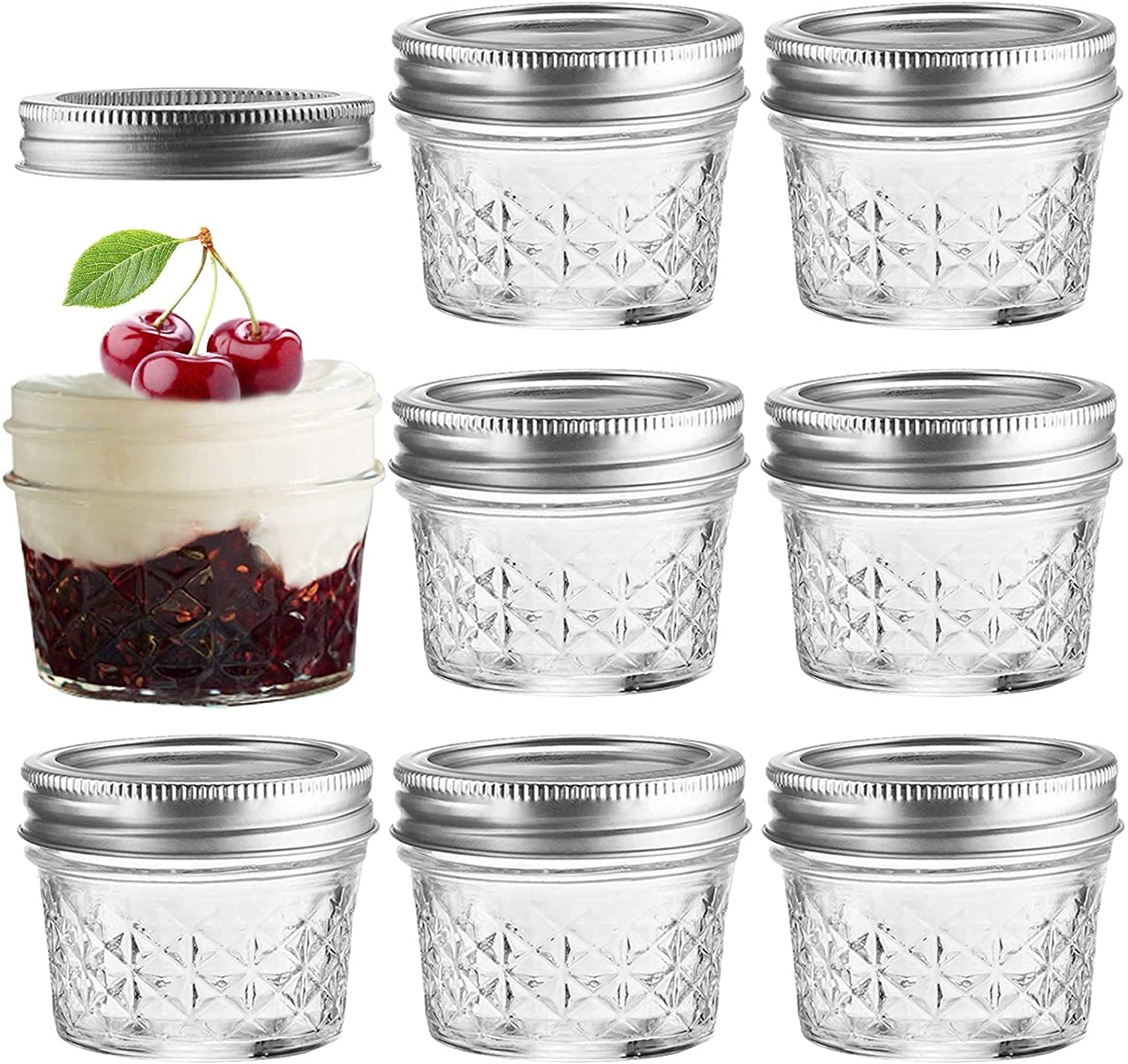GINOYA BROTHERS Wide Mouth Mini Glass Jars with Metal Lid For Jam, Jelly, baby food, Crafts, Spices, Dry Food Storage -100 ml. (8 pieces) (B08FZ5F9PC) Amazon Price History, Amazon Price Tracker