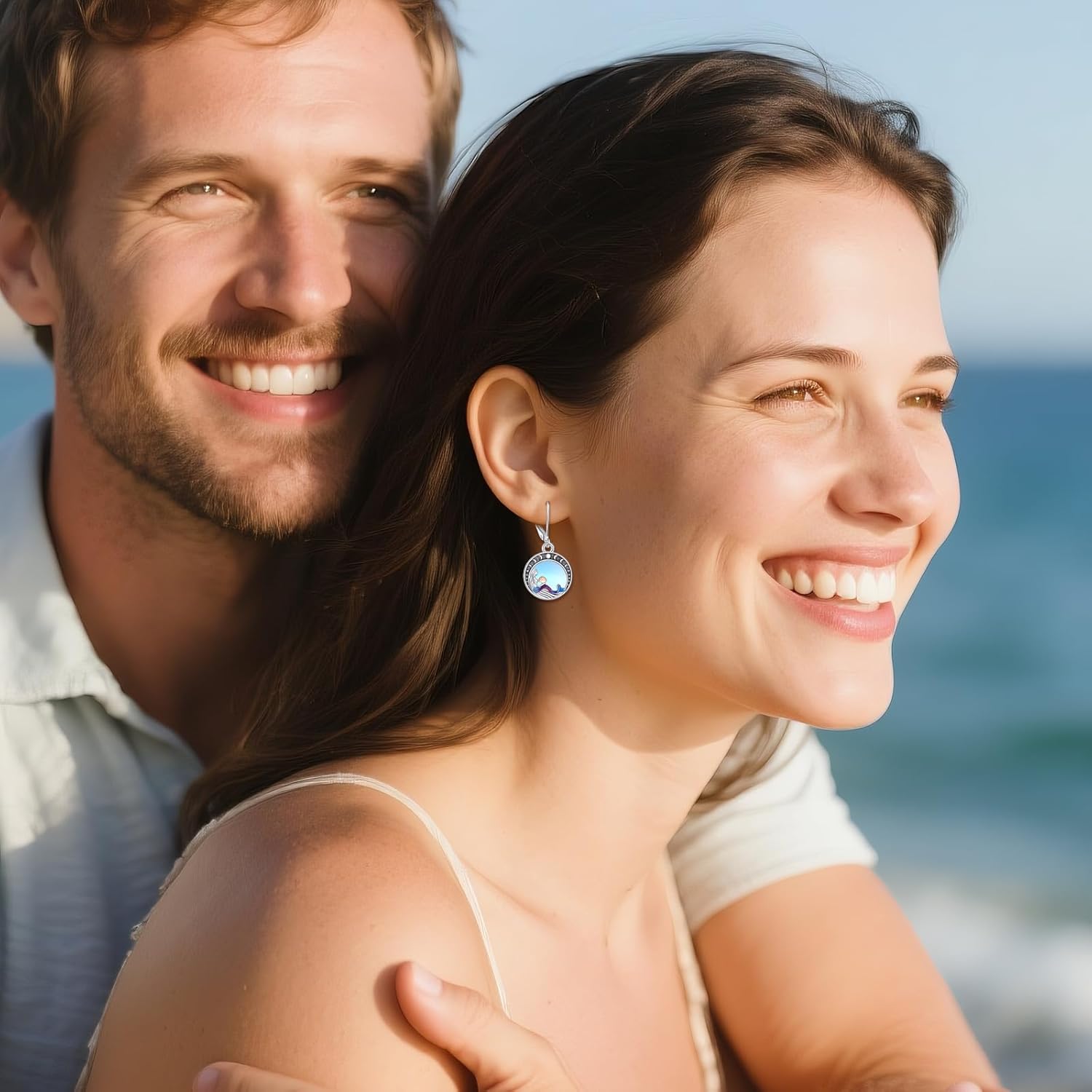 Mermaid Earrings 925 Sterling Silver Moonstone Dangle Earrings Mermaid Ocean Jewelry for Women - Image 5