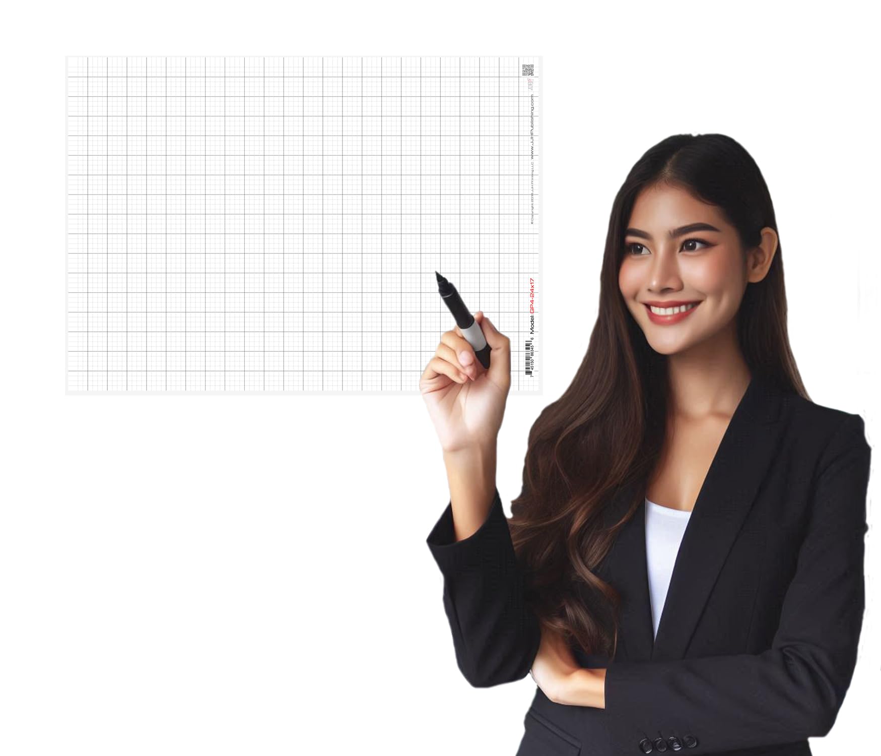 Laminated Blank - Graph Paper 1" and 1/5" Ruled - Medium