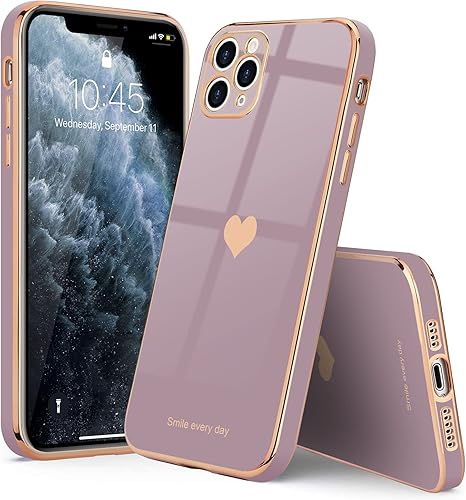 Miniatura 7 de Teageo Funda para iPhone 11 Pro Max para niñas y mujeres, bonita funda de silicona a prueba de golpes con diseño de corazón de amor, cubierta