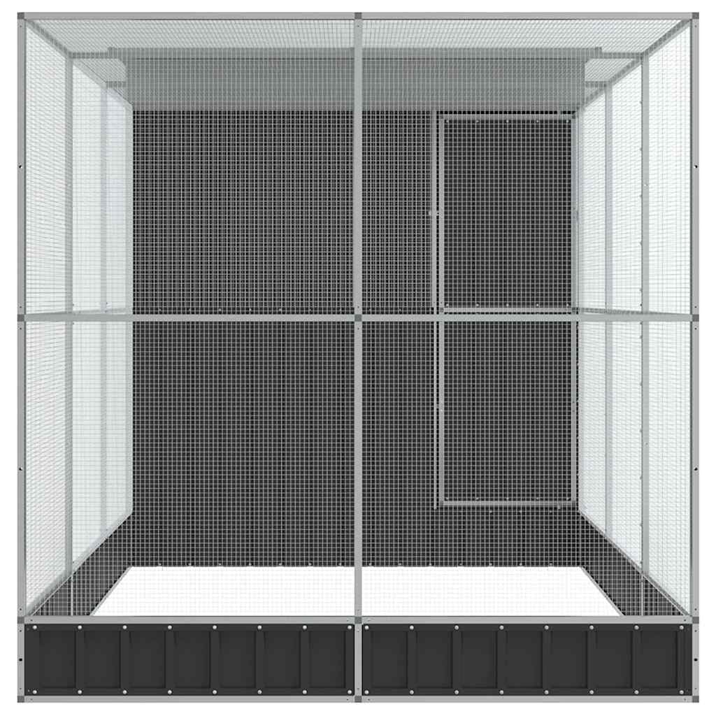 vidaXL Volière avec Extension Argent 416x203x216 cm Acier