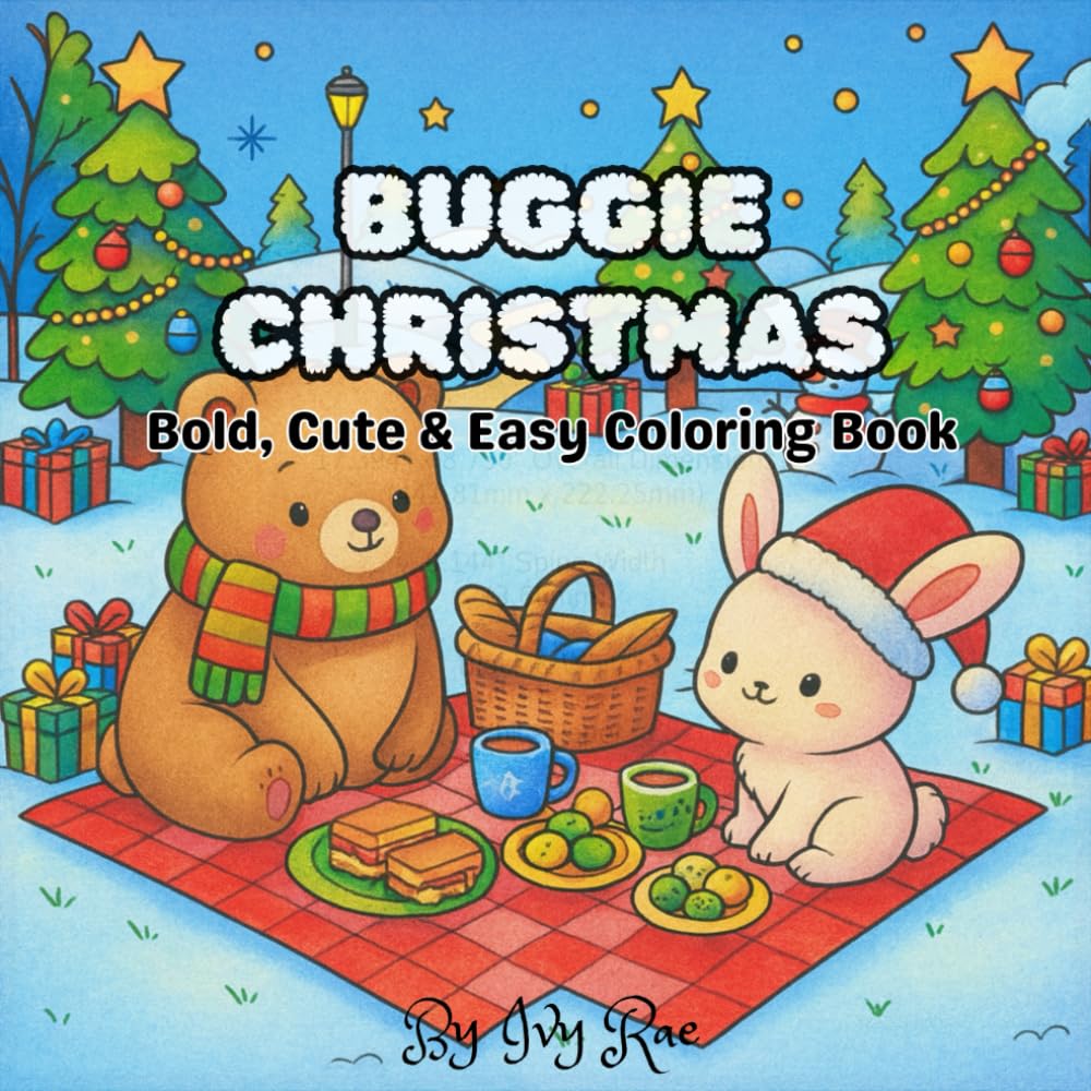 BUGGIE CHRISTMAS: Bold, Cute & Easy Coloring Book.