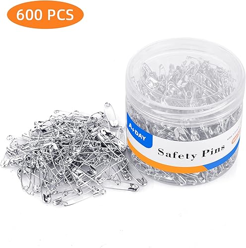 Miniatura 4 de A+DAY Pasadores de seguridad pequeños de 1.0 pulgadas (1.024 in), tamaño 0, 600 unidades, acabado de níquel (600)