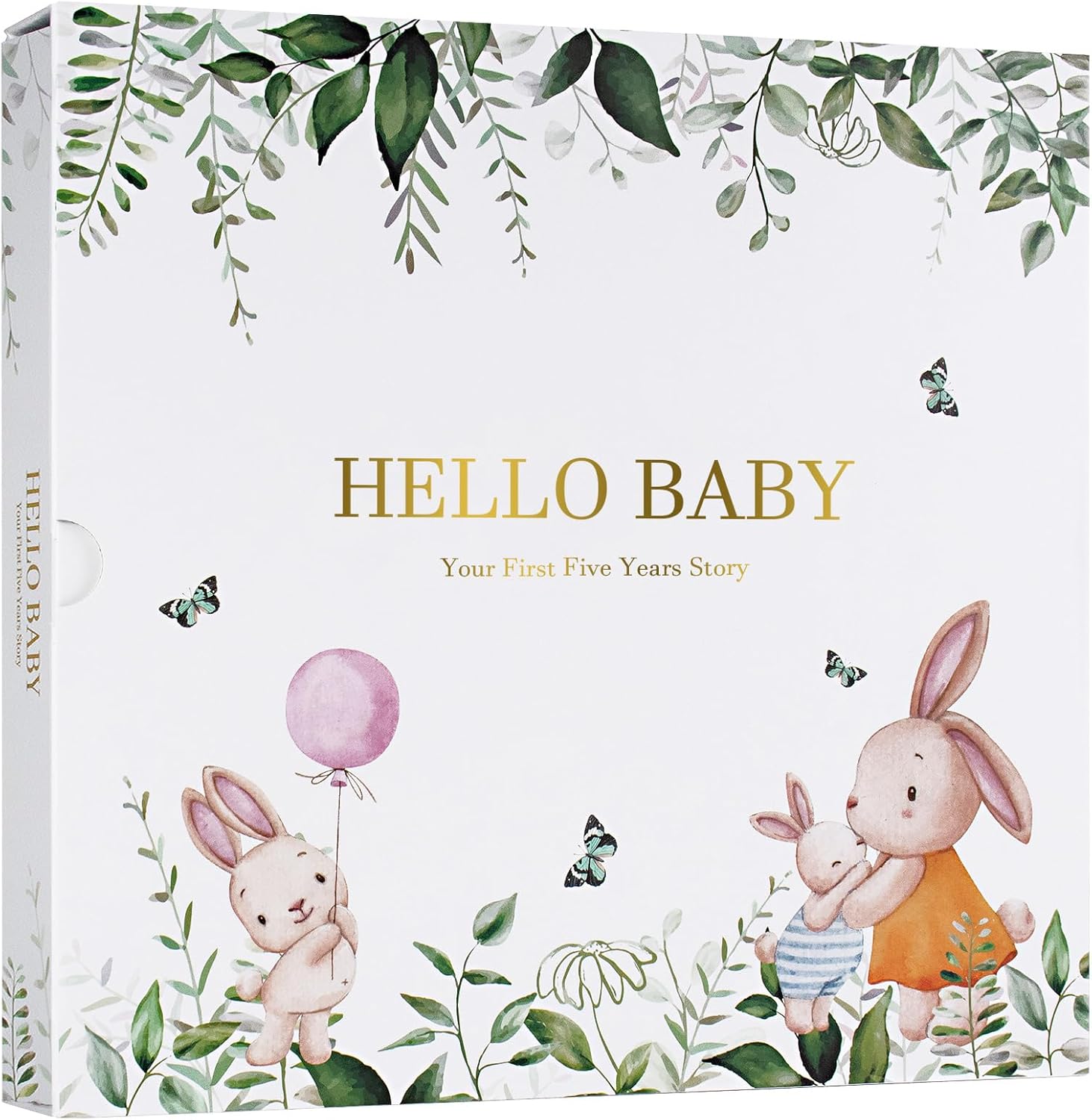 Baby Keepsake Book for Boy and Girl Baby Journal Memory Scrapbook Gifts Timeless First 5 Year Milestone Book to Record Every Event from Birth to Age 5 Gender Neutral