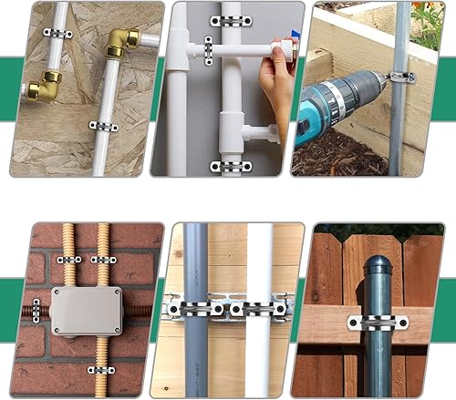 Miniatura 5 de 20 abrazaderas de conducto de acero inoxidable de 2 pulgadas, 2 agujeros para cable en U, clips de tensión de metal para fijación de tuberías en