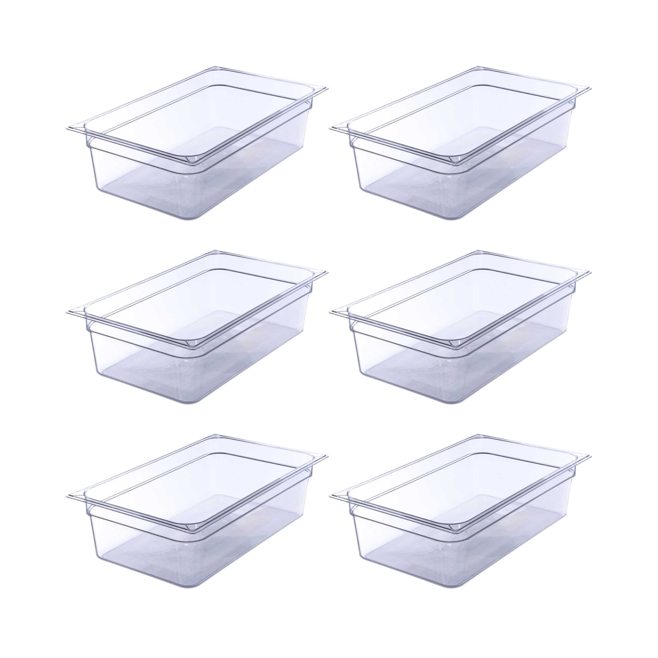 Carlisle FoodService Products StorPlus Food Storage Container Full Size Food Pan for Serving and Storing Hot or Cold Food, 19.4 Qt, 6 Count, Clear